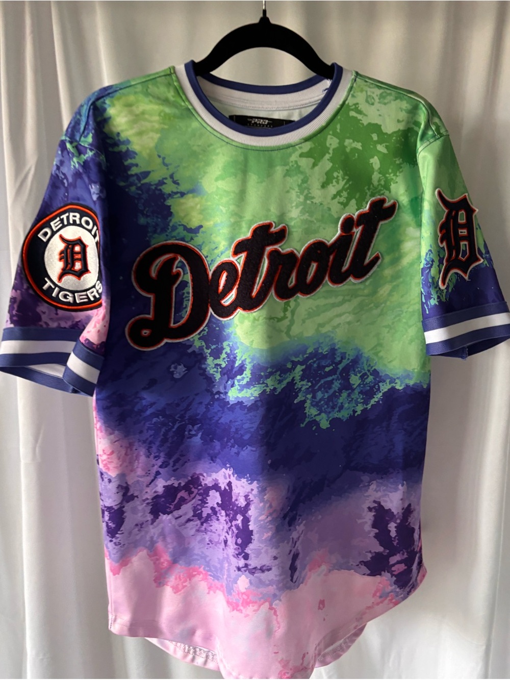 Tie-Dye Detroit Tigers jersey Green, Blue & Pink